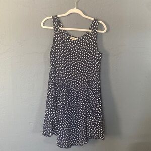 Vintage 90's Desire Navy Blue Floral Ditsy Print Sun Dress